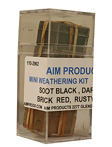Mini Weathering Powder Set - 1/4oz Each -- Soot Black, Dark Gray, Brick Red, Rusty Brown