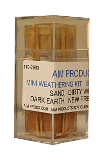 Mini Weathering Powder Set - 1/4oz Each -- Sand, Dirty White, Dark Earth, New Fresh Rust