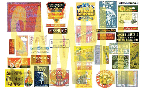 "Faded Glory" Series Weathered Vintage Signs/Posters -- Set #2-1