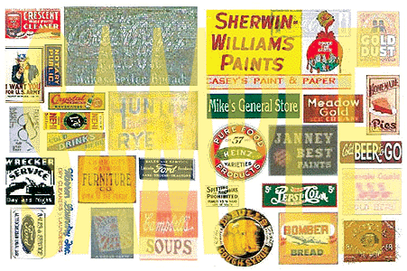 "Faded Glory" Series Weathered Vintage Signs/Posters -- Set #6