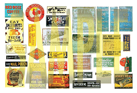 "Faded Glory" Series Weathered Vintage Signs/Posters -- Set #10