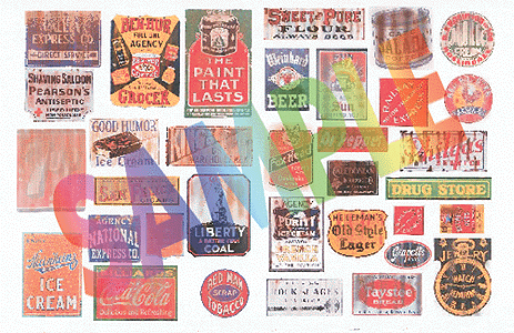 "Faded Glory" Series Weathered Vintage Signs/Posters -- Set #3018