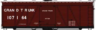 Fowler 36' Wood Boxcar - Kit -- Grand Trunk 107164 (Boxcar Red)