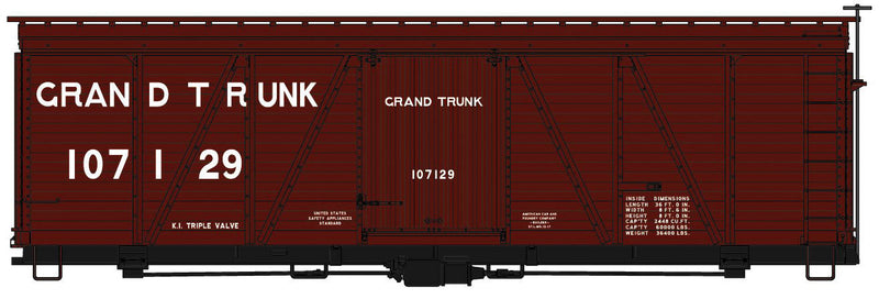 Fowler 36' Wood Boxcar - Kit -- Grand Trunk 107129 (Boxcar Red)