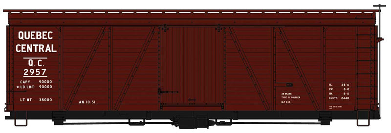 Fowler 36' Wood Boxcar - Kit -- Quebec Central 297 (Boxcar Red)