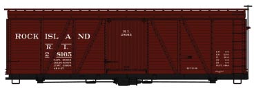 Fowler 36' Wood Boxcar - Kit -- Rock Island (Boxcar Red)