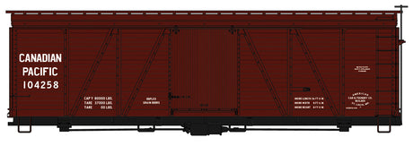 Folwer 36' Wood Boxcar - Kit -- Canadian Pacific 104258 (Boxcar Red)