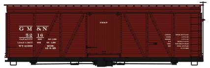 Fowler 36' Wood Boxcar - Kit -- Gulf, Mobile & Northern #5216 (Boxcar Red)