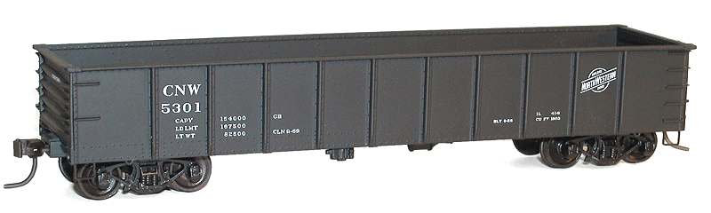 AAR 41' Steel Gondola 3-Pack - Kit -- Chicago & North Western #5227, 5293, 5301 (black)