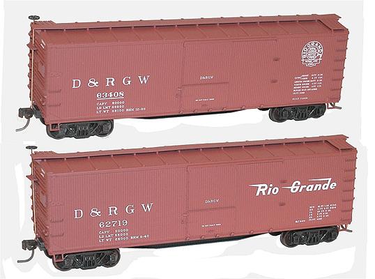 40' Wood Boxcar - Kit -- 2-Pack, Denver & Rio Grande Western