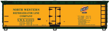 40' Wood Reefer 2-Pack - Kit -- Chicago & North Western NWX (yellow, green)