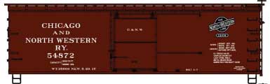 36' Double-Sheathed Wood Boxcar - Kit -- Chicago & North Western (Boxcar Red, black Logo)