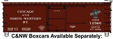 36' Double-Sheathed Wood Boxcar - Kit -- Chicago & North Western (Boxcar Red, black Logo)