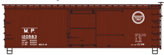 36' Double-Sheathed Wood Boxcar w/Steel Roof, Ends, Fishbelly Underframe - K -- Missouri Pacific #120583 (Boxcar Red, Buzz Saw Logo)