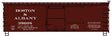 36' Double-Sheathed Wood Boxcar, Steel Roof, Ends, Fishbelly Underframe - Ki -- Boston & Albany 39608 (Boxcar Red)