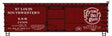 36' Double-Sheathed Wood Boxcar, Steel Roof, Ends, Fishbelly Underframe - Ki -- Cotton Belt SSW 24308 (Boxcar Red, white, Large Logo)