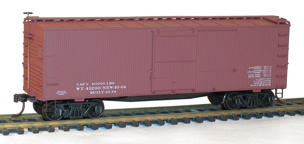 36' Double-Sheathed Wood Boxcar w/Steel Ends & Fishbelly Underframe - Kit -- Data Only (Mineral Red)