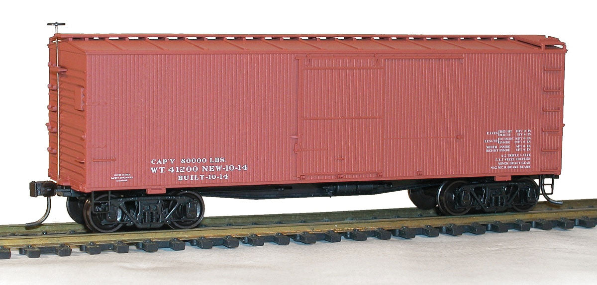 36' Double-Sheathed Wood Boxcar w/Steel Ends & Fishbelly Underframe - Kit -- Data Only (Oxide)