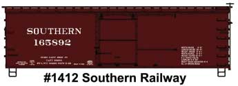 36' Double-Sheathed Wood Boxcar w/Steel Roof, Ends, Straight Underframe - Ki -- Southern Railway #165892 (Boxcar Red)