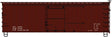 36' Double-Sheathed Wood Boxcar, Steel Roof, Ends, Straight Underframe - Kit -- 1940s-Style Data Only (Boxcar Red)
