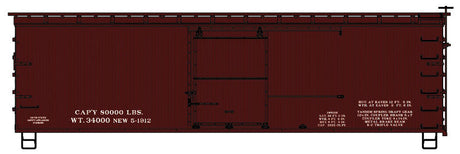 36' Double-Sheathed Wood Boxcar w/Steel Roof, Ends, Straight Underframe -- Data Only (Mineral Red)