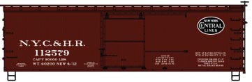 36' Double-Sheathed Wood Boxcar, Steel Roof, Wood Ends, Fishbelly - Kit -- New York Central & Hudson River (Boxcar Red, black Lines Logo)-4