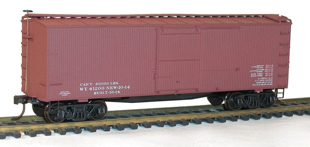 36' Double-Sheathed Wood Boxcar w/Steel Roof, Wood Ends, Fishbelly - Kit -- Data Only (Mineral Red)