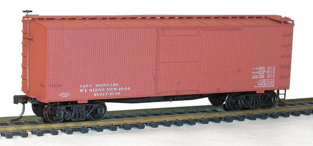 36' Double-Sheathed Wood Boxcar w/Steel Roof, Wood Ends, Fishbelly - Kit -- Data Only (Oxide)