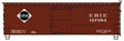 36' Double-Sheathed Wood Boxcar, Steel Roof, Wood Ends, Straight Underframe -- Erie 107984 (Boxcar Red, white, black)
