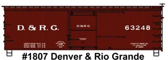 36' Double-Sheathed Wood Boxcar, Steel Roof, Wood Ends, Straight Frame - Kit -- Denver & Rio Grande 63248 (Boxcar Red)