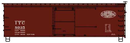 36' Double-Sheathed Wood Boxcar, Steel Roof, Wood Ends - Kit -- Illinois Terminal #8035 (Boxcar Red)