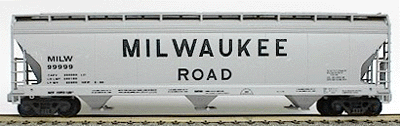 47' ACF 3-Bay Center Flow Covered Hopper - Kit (Plastic) -- Milwaukee Road