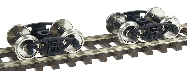 Trucks -- Bettendorf w/Acetal Sideframes & Metal Wheels (1 Pair)