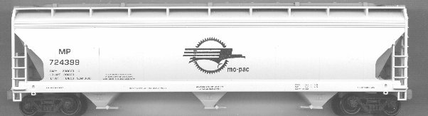 47' ACF 3-Bay Center Flow Covered Hopper - Kit (Plastic) -- Missouri Pacific