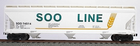 47' ACF 3-Bay Center Flow Covered Hopper - Kit (Plastic) -- Soo Line (white)