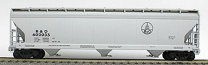 47' ACF 3-Bay Center Flow Covered Hopper - Kit (Plastic) -- Baltimore & Ohio (dark gray)