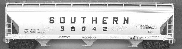 47' ACF 3-Bay Center Flow Covered Hopper - Kit (Plastic) -- Southern (light gray)