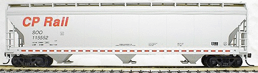 47' ACF 3-Bay Center Flow Covered Hopper - Kit (Plastic) -- CP Rail (gray)