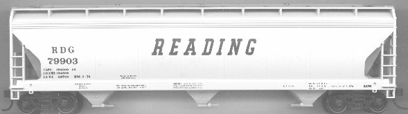 47' ACF 3-Bay Center Flow Covered Hopper - Kit (Plastic) -- Reading