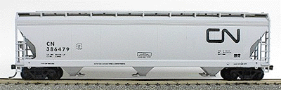 47' ACF 3-Bay Center Flow Covered Hopper - Kit (Plastic) -- Canadian National (dark gray)
