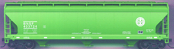 47' ACF 3-Bay Center Flow Covered Hopper - Kit (Plastic) -- Burlington Northern Santa Fe (green)