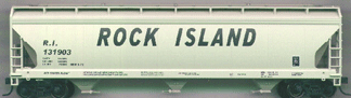 47' ACF 3-Bay Center Flow Covered Hopper - Kit (Plastic) -- Rock Island (gray)