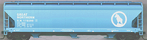 47' ACF 3-Bay Center Flow Covered Hopper -- Great Northern (blue)