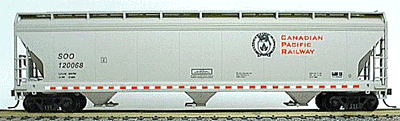 47' ACF 3-Bay Center Flow Covered Hopper - Kit (Plastic) -- Canadian Pacific (gray)