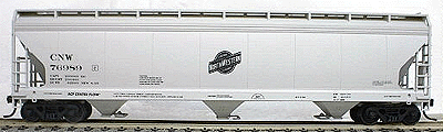 47' ACF 3-Bay Center Flow Covered Hopper - Kit (Plastic) -- Chicago & North Western (gray, black)