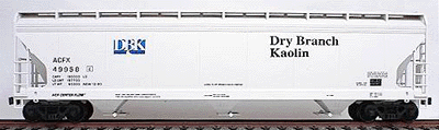 47' ACF 3-Bay Center Flow Covered Hopper -- Dry Branch Kaolin (dark gray)