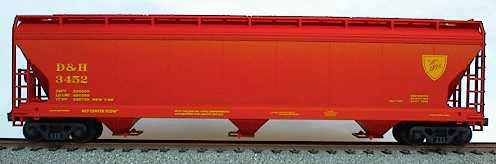 47' ACF 3-Bay Center Flow Covered Hopper - Kit (Plastic) -- Delaware & Hudson (oxide)