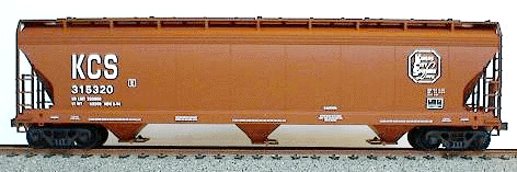 47' ACF 3-Bay Center Flow Covered Hopper - Kit (Plastic) -- Kansas City Southern (oxide)