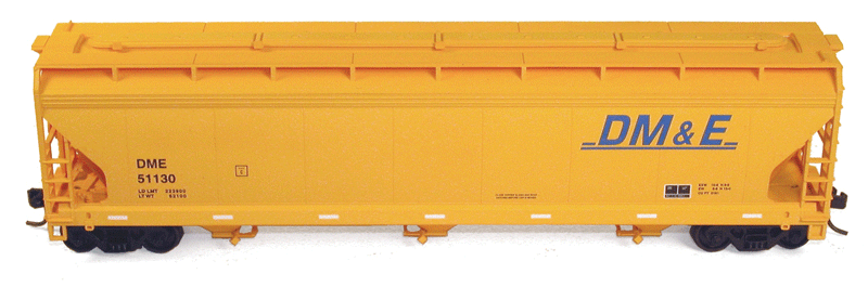 ACF 47' 3-Bay Center-Flow Covered Hopper - Kit -- Dakota, Minnesota & Eastern #51130 (yellow, blue)