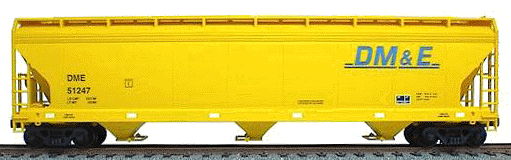 47' ACF 3-Bay Center Flow Covered Hopper - Kit (Plastic) -- Dakota, Minnesota & Easten (yellow, blue)